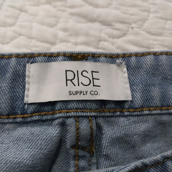 Blue Ankle Cropped Jeans with Side Ties Size 11 - Picture 13 of 15